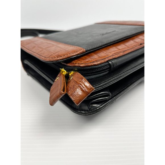 Vintage Bellrose brown and black satchel purse with handle - Picture 6 of 10